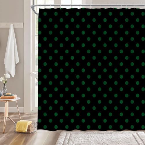 Polka Dot Shower Curtain Bathroom Decor with Hooks,70" Wx84 H