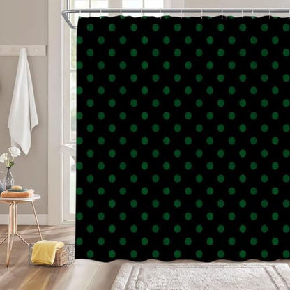 Polka Dot Shower Curtain Bathroom Decor with Hooks,70" Wx75 H