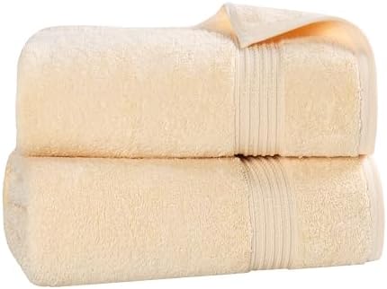 Superior Egyptian Cotton 2-Piece Bath Sheet Towel Set, Oversized Body Towels For Adults And Kids, Large Towel For Bath, Shower, Guest Bathroom, Spa, Gym, Resort, Essentials, Airbnb, Canary