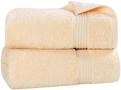 Superior Egyptian Cotton 2-Piece Bath Sheet Towel Set, Oversized Body Towels For Adults And Kids, Large Towel For Bath, Shower, Guest Bathroom, Spa, Gym, Resort, Essentials, Airbnb, Canary