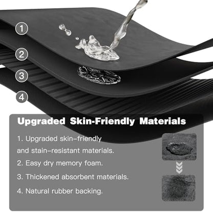 TYUU Thin Bath Mat Runner, Long Bathroom Rugs Non Slip, 24x60 Dark Grey
