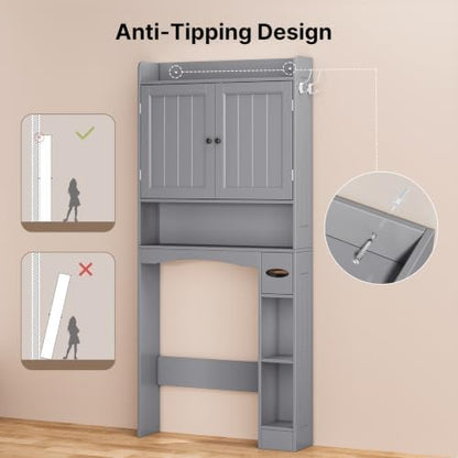 Ahomly Over The Toilet Storage Cabinet, 29.9" W, Espresso