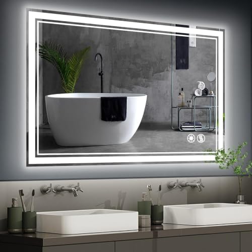 LED Bathroom Mirror 32“ x 40”, Anti-Fog, Dimmable 3 Colors