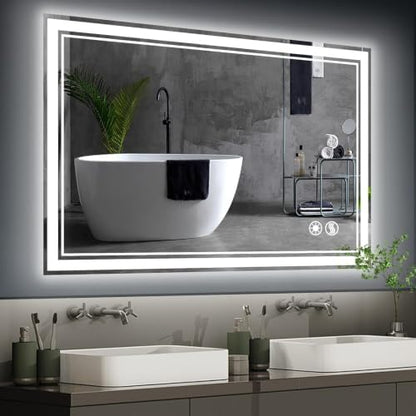 LED Bathroom Mirror 32“ x 40”, Anti-Fog, Dimmable 3 Colors