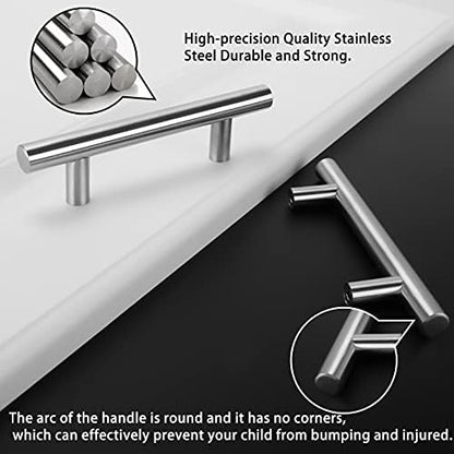 homdiy 5Pack Brushed Nickel Cabinet Pulls Cabinet Handles - 3.5in Hole Centers Pulls, Modern Cabinet Hardware for Kitchen Cabinets, Dresser Drawers