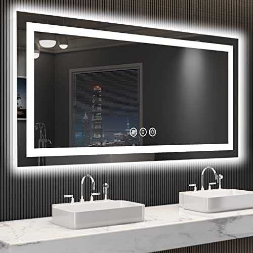 LOAAO 55"X30" LED Bathroom Mirror with Lights, UL Listed