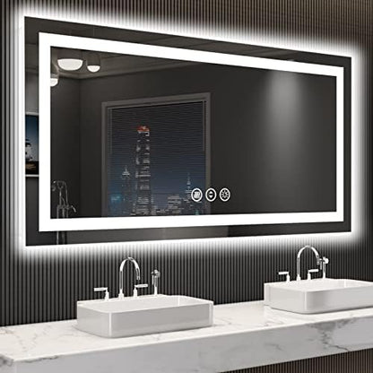 LOAAO 55"X30" LED Bathroom Mirror with Lights, UL Listed