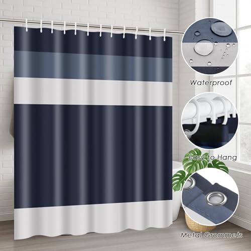 Bathroom Sets with Shower Curtain and Rugs 4 Pcs, Geometric