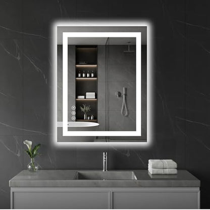 Koonmi 35x24 LED Bathroom Mirror, Shatterproof Mirror with Light