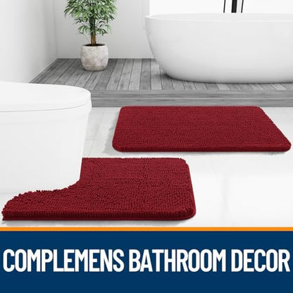 OLANLY Bathroom Rugs 36x24, Extra Soft Absorbent Chenille Bath Rugs