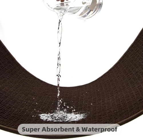 TYUU Bathroom Rugs Non Slip Washable, Super Absorbent Thin Bath Mat Quick Dry Low Pile Bathroom Rug, Brown 20"x48"