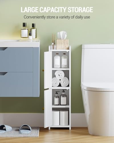 Hzuaneri Bathroom Storage Cabinet, Small Corner Floor Cabinet with 2 Doors