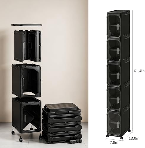 LXLXXL 5-Tier Narrow Storage Cabinet Slim Bathroom Tall Skinny Organizer