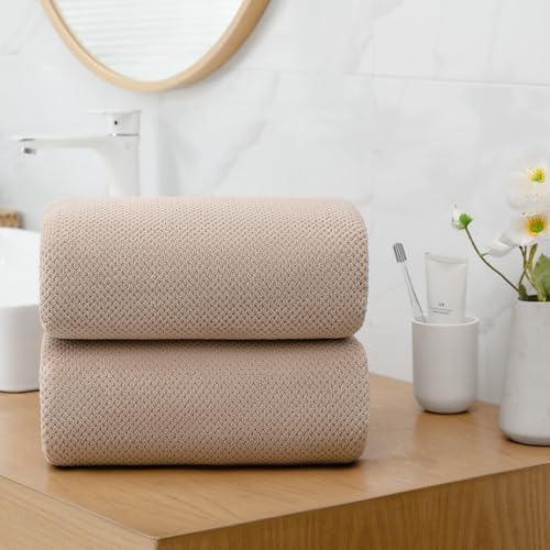 YTYC 39x78 Bath Sheets Set,Towels for Bathroom,Beige,6-Pieces