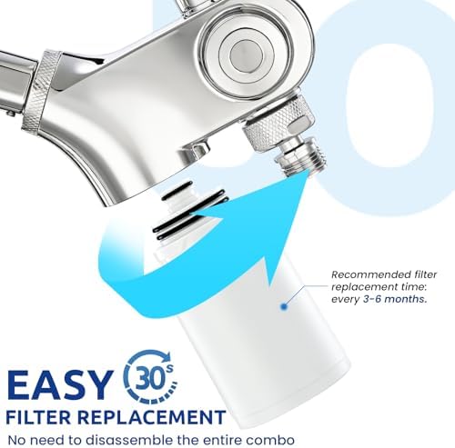 Ryamen Upgraded Filtered Shower Head with Handheld, 10 inch Rain Showerhead