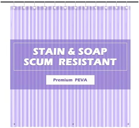 EHZNZIE Purple Shower Curtain Liner 72x72, PEVA Waterproof Bath Curtain, No Chemical Smell, 3 Weighted Magnets, Durable with Rustproof Metal Grommets