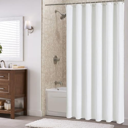 Gibelle Extra Long 230GSM Heavy Duty White Shower Curtain, 72 x 84
