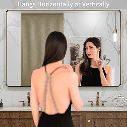 LOAAO 48"X32" Bronze Bathroom Mirror