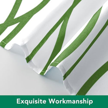 Fabric Modern Shower Curtain-Sage and White Shower Curtains for Bathroom