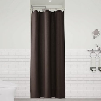 Naturoom Linen Shower Curtain 36x72 Inch for Bathroom Chocolate Brown