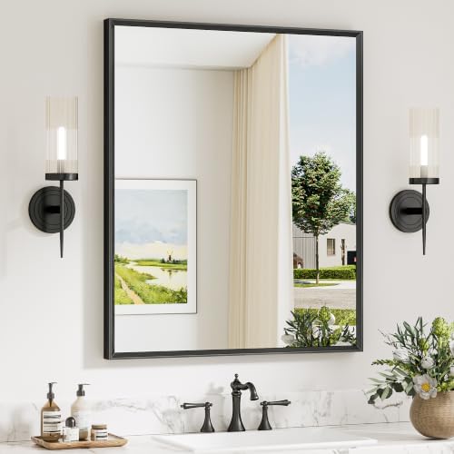 Keonjinn 30 x 36 Inch Black Bathroom Vanity Mirrors for Over Sink