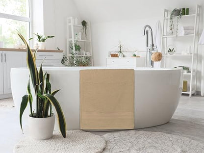 Bath Towels Pack of 6 – 24" x 48" – 100% Cotton Terry, Soft, Quick-Dry & Highly Absorbent – Beige Towels for Bathroom, Spa, Gym, Hotel, Pool & Everyday Use