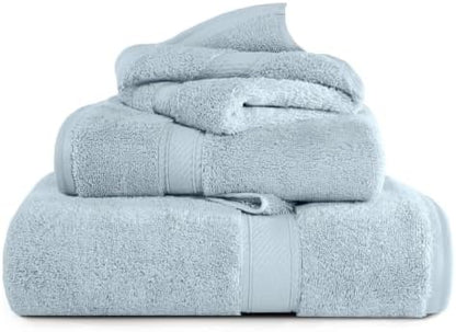 SUPERIOR Egyptian Cotton Ultra Plush & Absorbent, 3 Piece Set, Light Blue