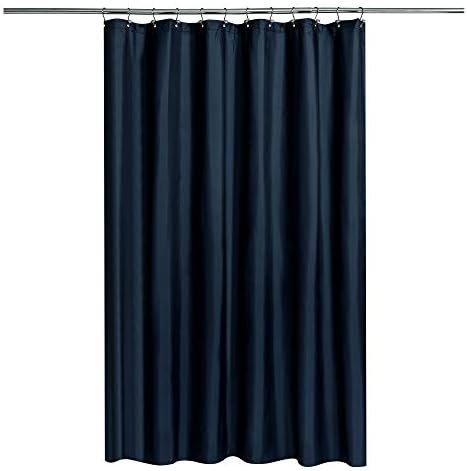 N&Y HOME Fabric Shower Curtain or Liner with Magnets, Navy Blue
