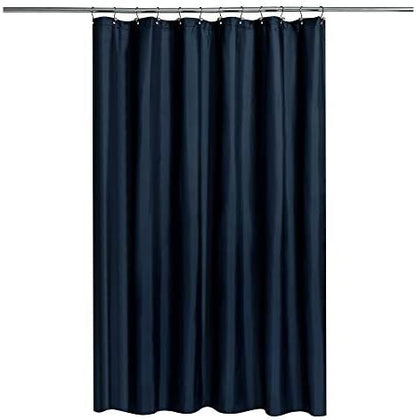 N&Y HOME Fabric Shower Curtain or Liner with Magnets, Navy Blue