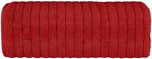 Elegant Comfort 100% Turkish Cotton Corduroy Ribbed Luxury Jumbo Bath Towel Ultra Soft - 35 x 70 Inch - Luxury Spa Premium Hotel Quality Highly Absorbent and Quick Dry Large Bath Towel, Red
