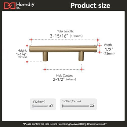 homdiy 40Pack 2-1/2in Cabinet Handles Champagne Bronze Kitchen Cabinet Pulls Drawer Pulls for Dresser Drawers