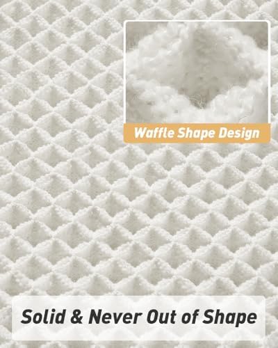 Upgraded Waffle Bath Mat Set of 2 Absorbent Bathroom Mat 17"x24" + 17"x48"
