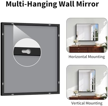 Koonmi Black Bathroom Mirror for Over Sink,Metal Framed 36"x24" Wall Mirror