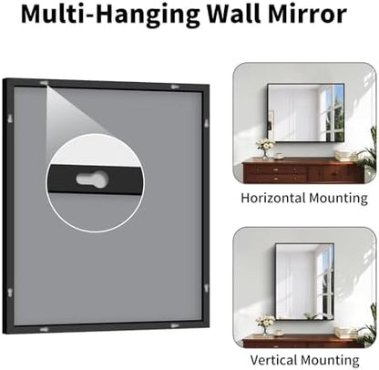 Koonmi Black Bathroom Mirror for Over Sink,Metal Framed 36"x24" Wall Mirror