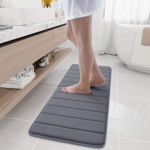 Buganda Memory Foam Bath Mat 47 x 17, Ultra Soft Absorbent Bathroom Rugs