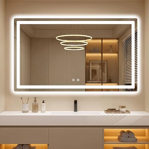 LED Bathroom Mirror with Lights, 30 x 50 Lighted Vanity Wall Mirror