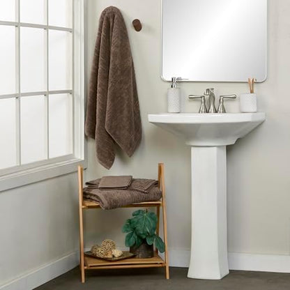 SKL Home CloudSoft Washcloth Set, 4-Piece, 100% Cotton Luxury, Mink Brown