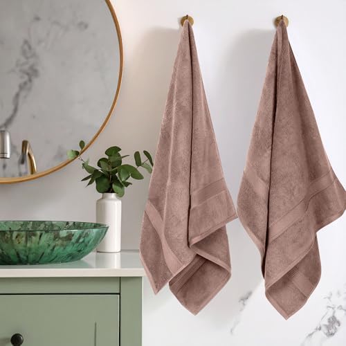 Superior Egyptian Cotton Plush Absorbent, Bath Towel Set of 2, Muted Mauve
