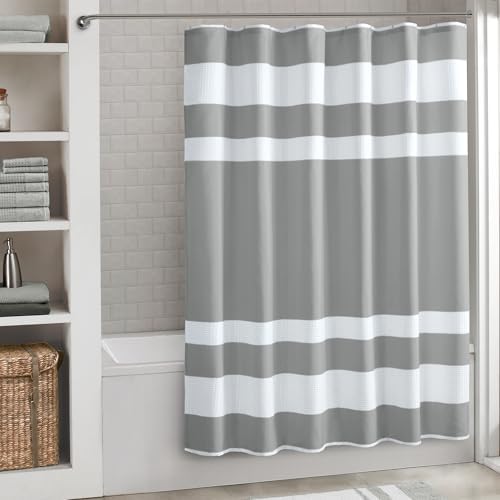 Madison Park Spa Waffle Weave Long Shower Curtain, 72 x 78, Grey