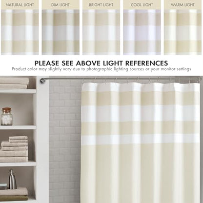 Madison Park Spa Waffle Weave Extra Long Shower Curtain, 72 x 84, Cream