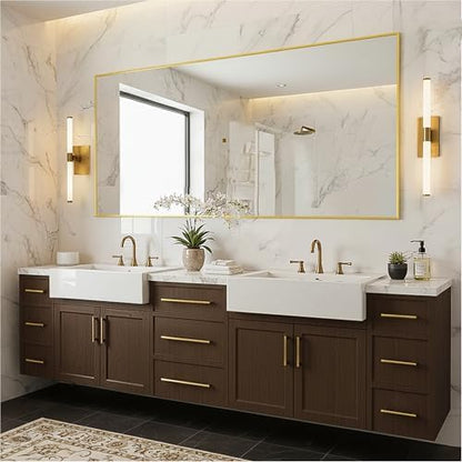 FICTOR Bathroom Vanity Mirror for Over Sink, 60" x 36", Gold