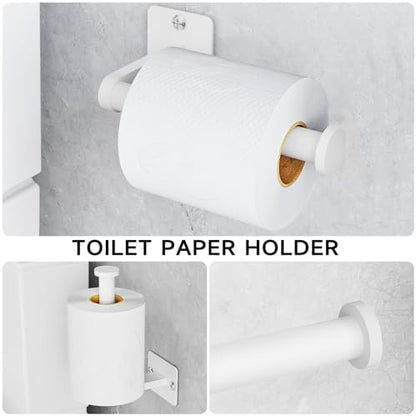 KLJKPA Bathroom Accessories Set, 4-Piece White Bathroom Hardware Set