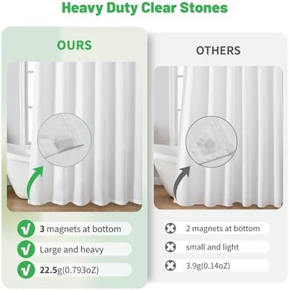 eachope Extra Long Waterproof Fabric Shower Curtain Liner,72x90 Inch White