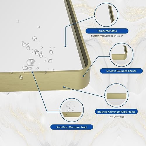 WEER Gold Bathroom Vanity Mirror 36X36 Inch