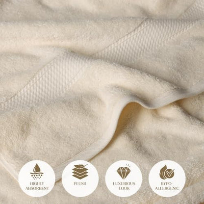 SUPERIOR Egyptian Cotton Ultra Plush & Absorbent, 3 Piece Set, Cream