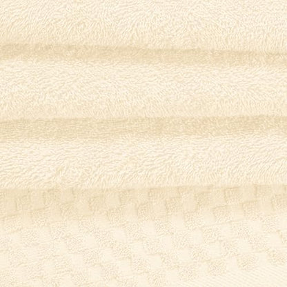 MyOwn Premium Cotton 6 Pack Towel Set for Bathroom, Contains 2 Bath Towels 28x55 inch, 2 Hand Towels 16x24 inch & 2 Wash Coths 12x12 inch, Ideal Everyday use, Compact & Lightweight - Ivory