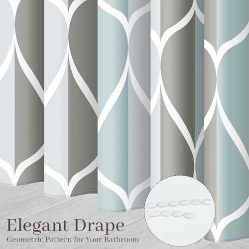 Gelbchu Grey Blend Geometric Shower Curtain for Bathroom, 36x72 Inch
