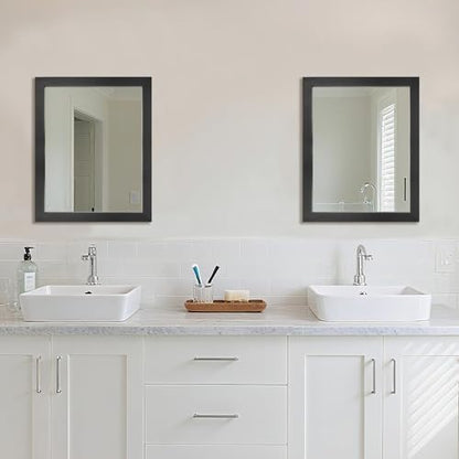 Rectangular Wall Mirror 20x16 Inch Bathroom Mirror for Over Sink, Black