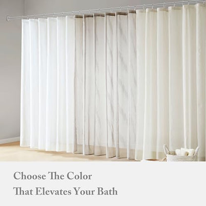 Madison Park Anna Sheer Shower Curtain for Bathroom, 72 x 72, Grey