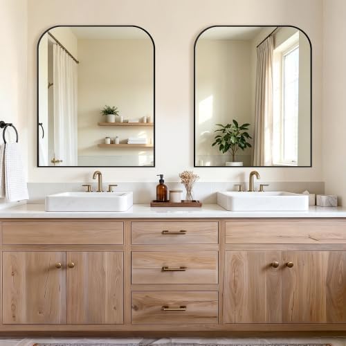 Bathroom Black Vanity Mirror for Over Sink, 36" x 30"-2pcs